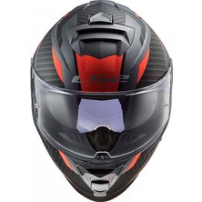 Ls2 Storm Racer Mat Tıtanıum - Turuncu Kapalı Kask