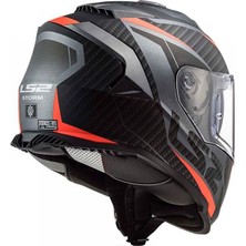 Ls2 Storm Racer Mat Tıtanıum - Turuncu Kapalı Kask