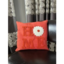 İzmit Çınar Kadın Kooperatifi Home Papatya Desenli Punch Panç Işlemeli Yeşil Kırlent Kılıfı (42X42CM)