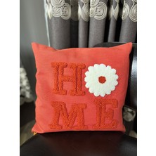 İzmit Çınar Kadın Kooperatifi Home Papatya Desenli Punch Panç Işlemeli Yeşil Kırlent Kılıfı (42X42CM)