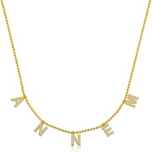 Stil Love ​gümüş Gold Annem Yazılı Bayan Kolye