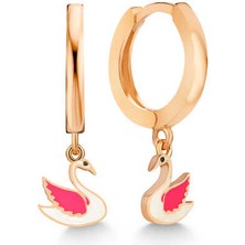 Stil Love Gümüş Rose Kuğu Sallantılı Kadın Küpe