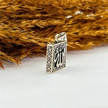 CLG Silver 925 Ayar Gümüş Kare "allah" Yazılı Ceşen Kolye