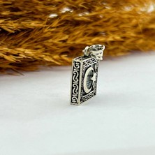 CLG Silver 925 Ayar Gümüş Kare Ay Yıldız Tasarım Cevşen Kolye Ucu