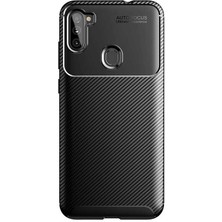 Apsuwa Samsung Galaxy M11 Kılıf Negro Karbon Desen Silikon