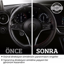 Sergül Renault Clio 2 Hb 1998-2004 Uyumlu Deri Direksiyon Kılıfı, Dikmeli Mavi Dikişli