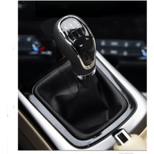 Sergül Opel Astra J Uyumlu Vites Körüğü Siyah Deri Siyah Dikiş
