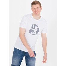 U.S. Polo Assn. Bisiklet Yaka Beyaz Erkek T-Shirt ONZA