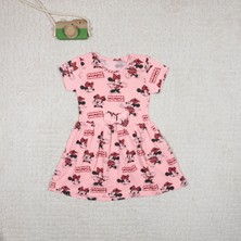 Momikon Minnie Mouse Kız Çocuk Kısa Kollu Pamuklu Elbise
