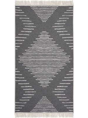 Markaev Cotton Çift Taraflı Yıkanabilir Pamuk Kilim - 80X150 cm