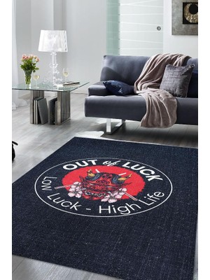 Homshtag Şanssız Dokuma Tabanlı Siyah Renkli Anime Sever Halısı Modern Hediyelik Anime Halısı