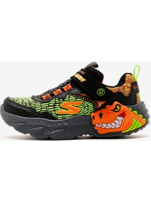 Skechers Dino - Lights Büyük Erkek Çocuk Siyah Işıklı Spor Ayakkabı 400615L Bkor