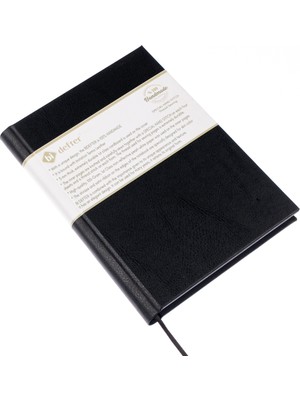 BİDEFTER Çizgili Defter - %100 El Yapımı, El Dikişi (İplik Dikiş) Özel Tasarım – Termo Deri Ciltli, “Benzersiz Ürün” A/5 Siyah