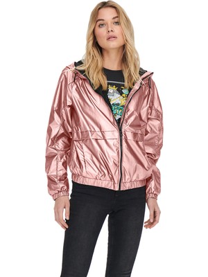 Only Onlerin Metallic Jacket Otw Rose Smoke Kadın Günlük Ceket 15244657-ROSE-SMOKE Pembe