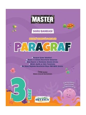 Okyanus Yayınları 3. Sınıf Master Paragraf Soru Bankası 128 Sayfa Eğitici Kitap Türkçe