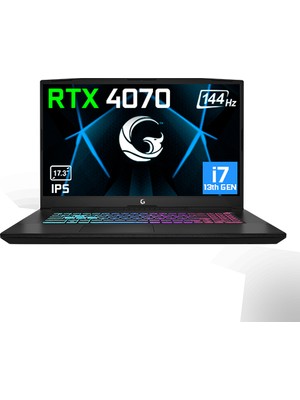 Game Garaj Slayer3 10XL-4070 C2 I7-13700H 32GB 1tb SSD RTX4070 8gb 17.3" Fhd IPS 144Hz Free Dos Dizüstü Bilgisayar, Çanta Hediyeli