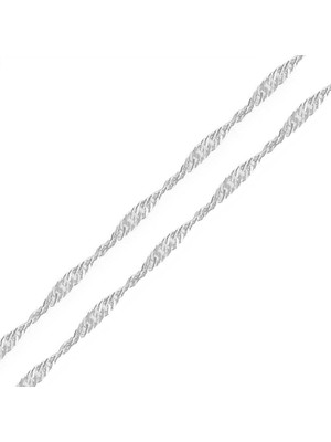 Stil Love Gümüş Singapur Zincir