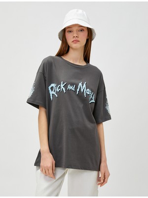 Koton Rick and Morty Tişört Sırt Baskılı Lisanslı Pamuklu Kısa Kollu