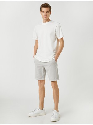 Koton Basic Bermuda Şort Pamuklu Cepli Düğmeli