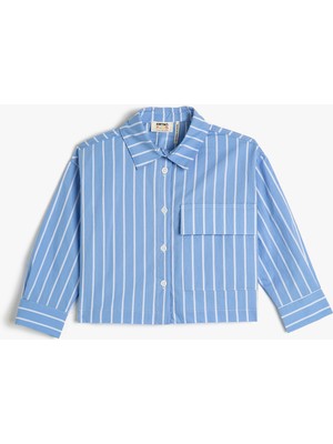 Koton Gömlek Arkası Baskılı Uzun Kollu Cep Detaylı10