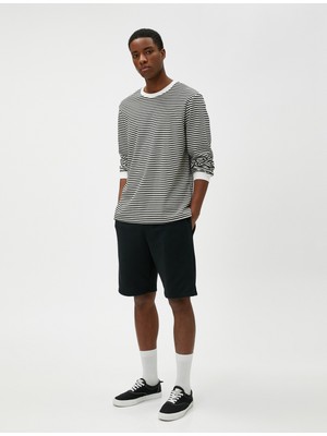 Koton Beli Bağcıklı Şort Cep Detaylı Dar Kesim