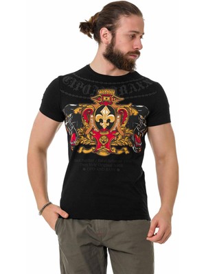 Cipo & Baxx CT718 Black Panther Royalty Siyah Tişört