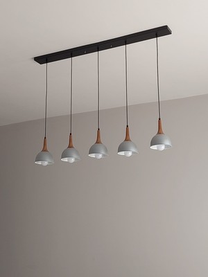 Demet Habek My Lights Mylights  Sıralı  Beşli Masa Üsütü Sarkıt Avize Retro Avize Modern Avize  120 cm