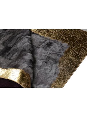 Dericibey Gold Varaklı Gri Toskana Halı 80 x 150 cm