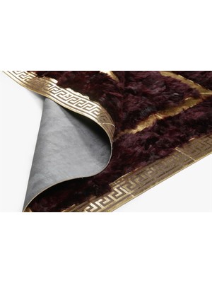 Dericibey Gold Varaklı Bordo Toskana Halı 80 x 150 cm