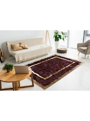 Dericibey Gold Varaklı Bordo Toskana Halı 80 x 150 cm