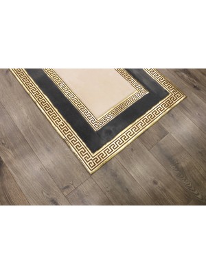 Dericibey Gold Varaklı Gri & Krem Peluş Halı 80 x 150 cm