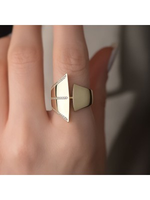 Engingold 14K Altın Taşlı Italyan Yüzük