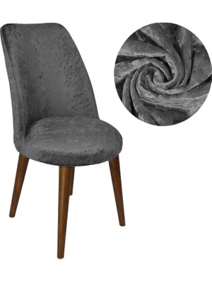 Tuchmall Ipek Kadife Sandalye Kılıfı,sandalye Örtüsü, Lastıkli, Oval Model1 Adet