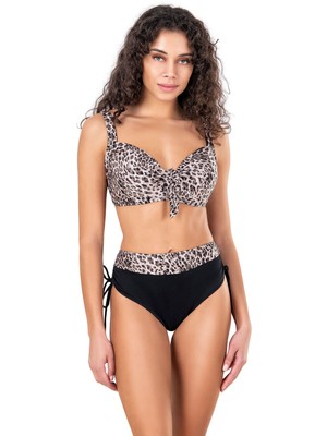 Endeep Kadın Büyük Beden Balenli Leopar Desenli Bikini Takımı
