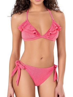 Endeep Kadın Fırfırlı Pembe Bikini Takımı