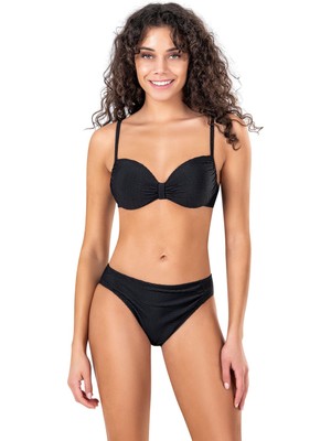 Endeep Kadın Destekli Dokulu Siyah Bikini Takımı