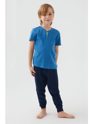 Rolypoly Erkek Çocuk Mavi Kısa Kol Pijama Takım