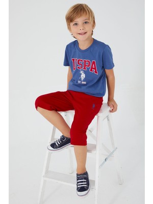 U.S. Polo Assn. Vivid Natural Silk Gece Mavisi Erkek Çocuk Bermuda Takım