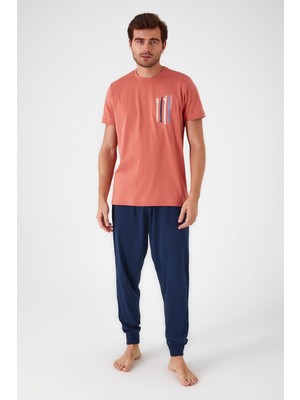 RolyPoly Afterwave Kahverengi Erkek Kısa Kol Pijama Takım