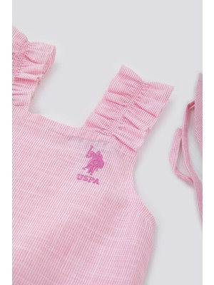 U.s. Polo Assn Sweet Candy Pink Pembe Bebek Şapkalı Şortlu Elbise Takım