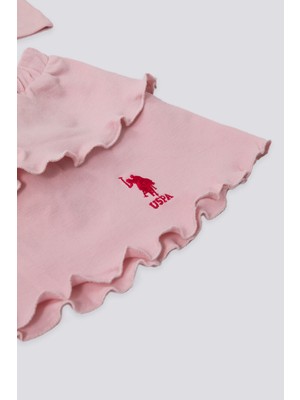 U.S. Polo Assn. Weaving A Frill Skirt Toz Pembe Bebek Elbise