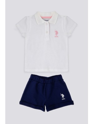 U.S. Polo Assn. Creamy Intensity Beyaz Bebek T-shirt Şort Takım