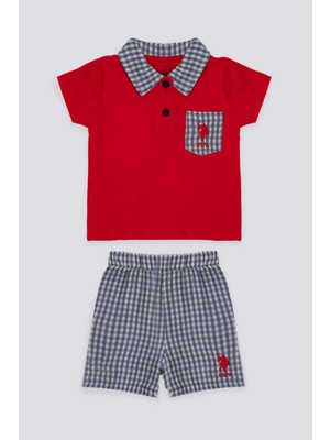 U.S. Polo Assn. Cool Chic Kırmızı Bebek Polo Yaka T-shirt Takım