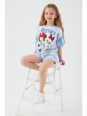 Minnie Mouse Besties Mavi Kız Çocuk Şort Takım