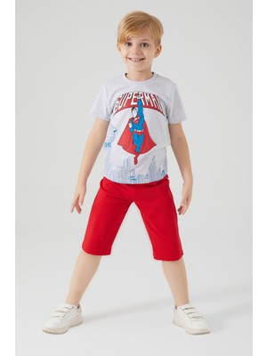 Superman Buildings Gri Erkek Çocuk Kapri Takım