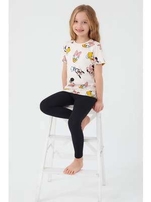 Minnie Mouse Minnie And Duck Krem Kız Çocuk Kapri Takım