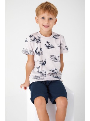 Arnetta Palm Island Krem Erkek Çocuk Kapri Takım