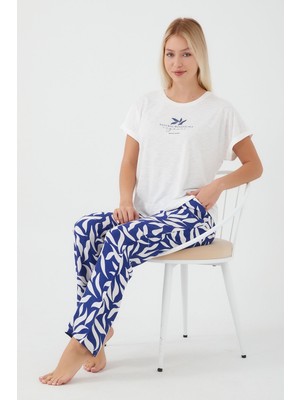 Pierre Cardin Natural Botanicals Beyaz Kadın Kısa Kol Pijama Takım