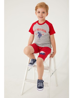 U.S. Polo Assn. Silky Natural Gri Erkek Çocuk Bermuda Takım