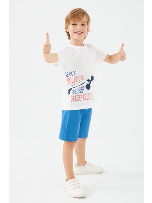 Rolypoly Erkek Çocuk Beyaz Bermuda Takım